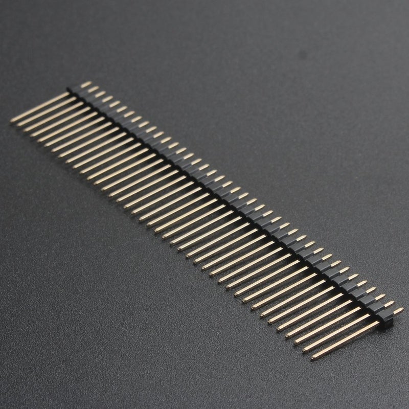 DIKAVS 1x40 Pin 2.54mm Male Pin Header Connector Extra Tall Break Away Headers Long 21mm (Pack of 10)